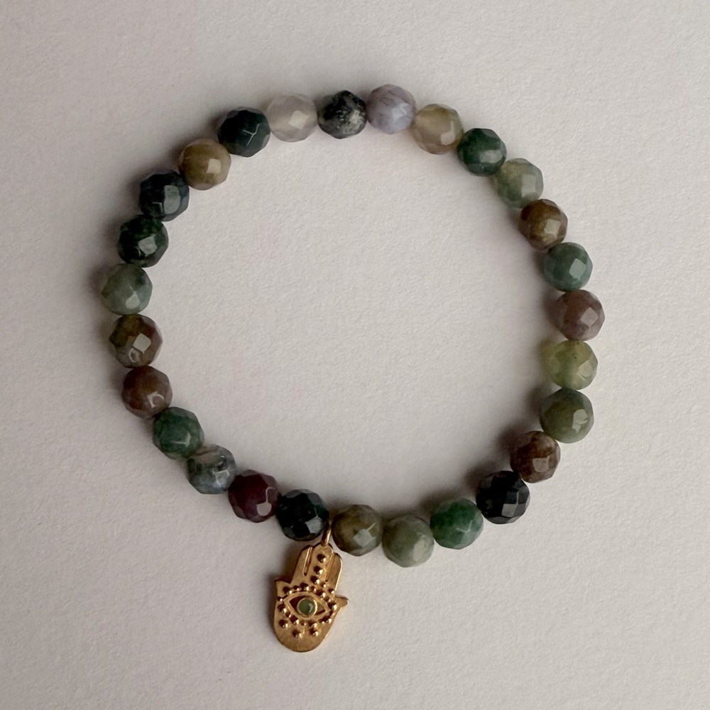 Satya Jewelry Fancy Jasper Hamsa Gemstone Bracelet 🧿 🪬